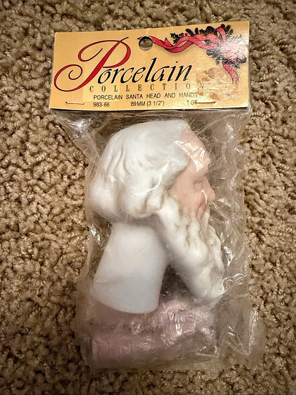 Porcelain Collection Santa Head and Hands & Hands Holiday Decor NWT